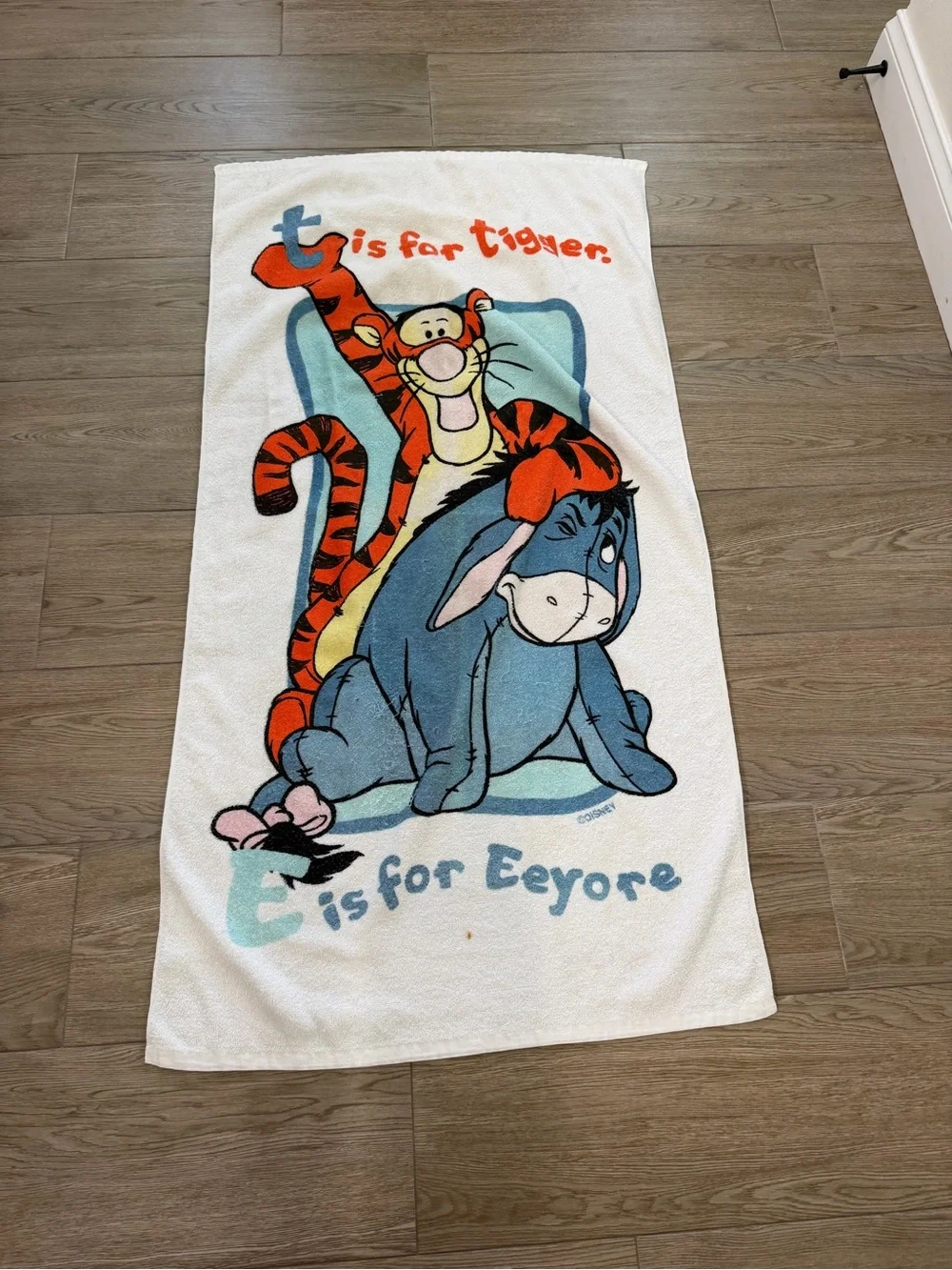 90s Vintage Disney Winnie The Pooh Beach Towel Eeyore And Tigger Deadstock